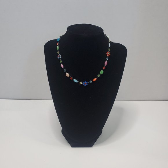 Atlantis Berline Germany Vintage Gemstone Flower Necklace - Picture 2 of 11